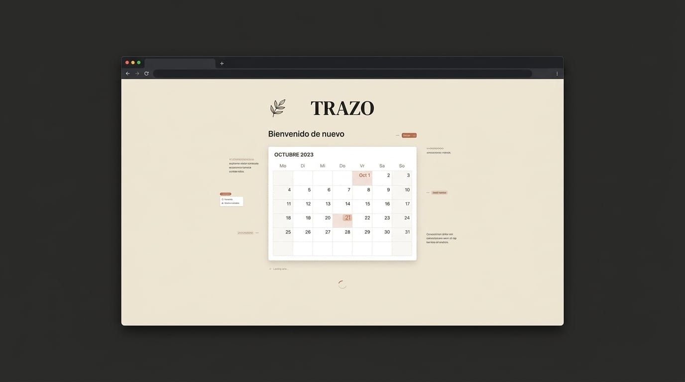Calendario y panel principal